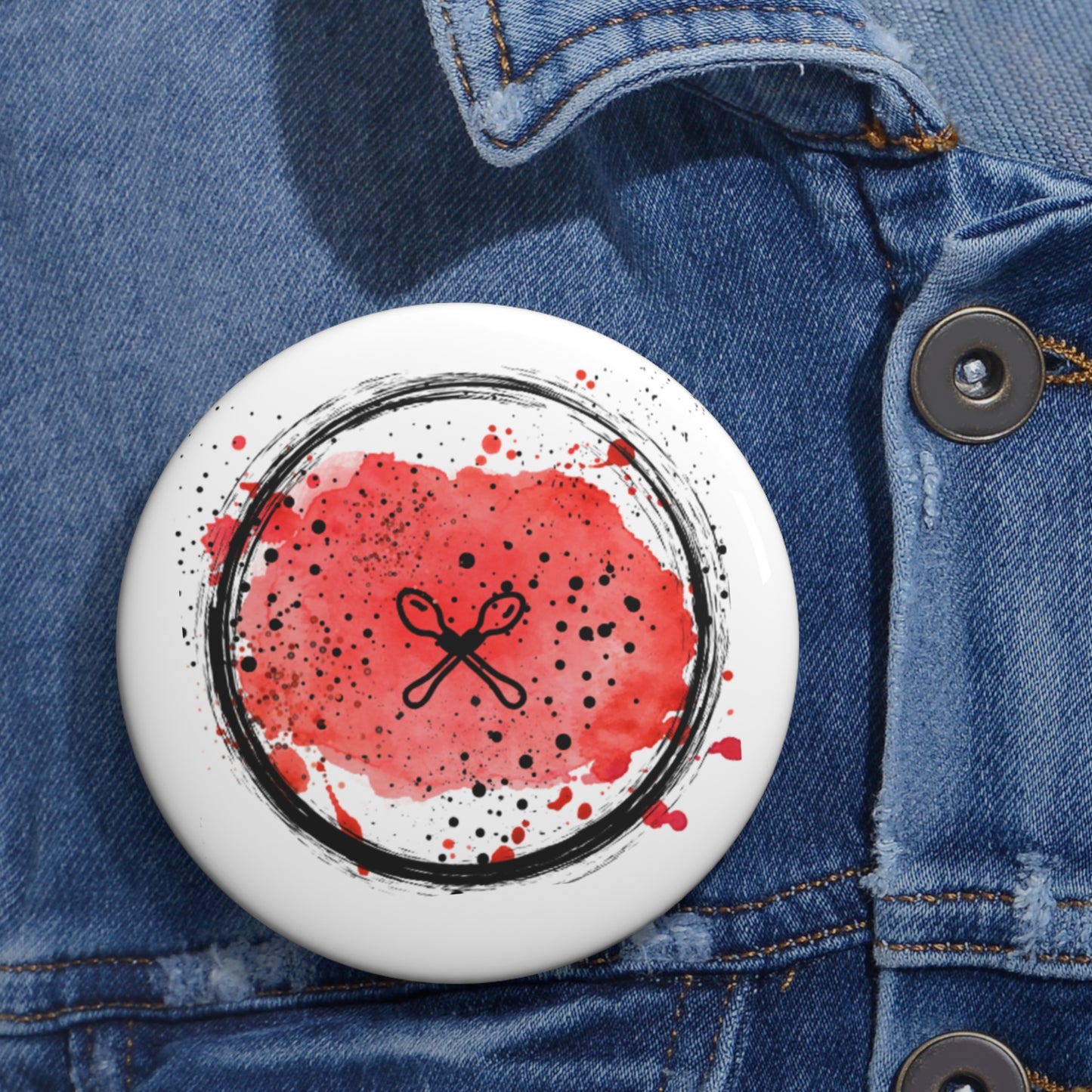 Wooden Cross Spoons and Blood Splatter pin