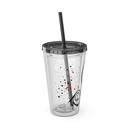 Funny Sunsplash Tumbler | 16oz Travel Cup for Moms | Humor Gift | Straw Included | Perfect for Daily Use or Parties