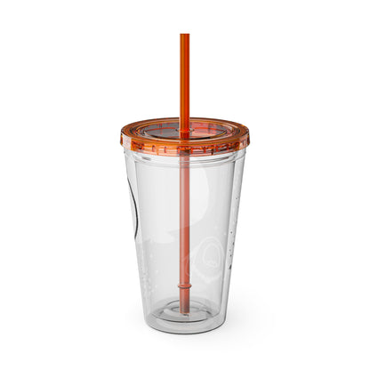 Funny Sunsplash Tumbler | 16oz Travel Cup for Moms | Humor Gift | Straw Included | Perfect for Daily Use or Parties