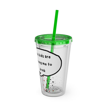 Funny Sunsplash Tumbler | 16oz Travel Cup for Moms | Humor Gift | Straw Included | Perfect for Daily Use or Parties