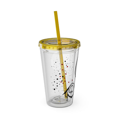 Funny Sunsplash Tumbler | 16oz Travel Cup for Moms | Humor Gift | Straw Included | Perfect for Daily Use or Parties