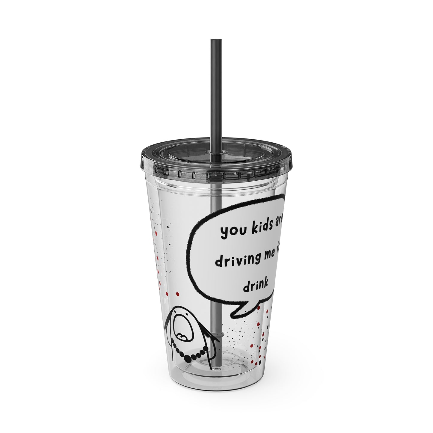Funny Sunsplash Tumbler | 16oz Travel Cup for Moms | Humor Gift | Straw Included | Perfect for Daily Use or Parties