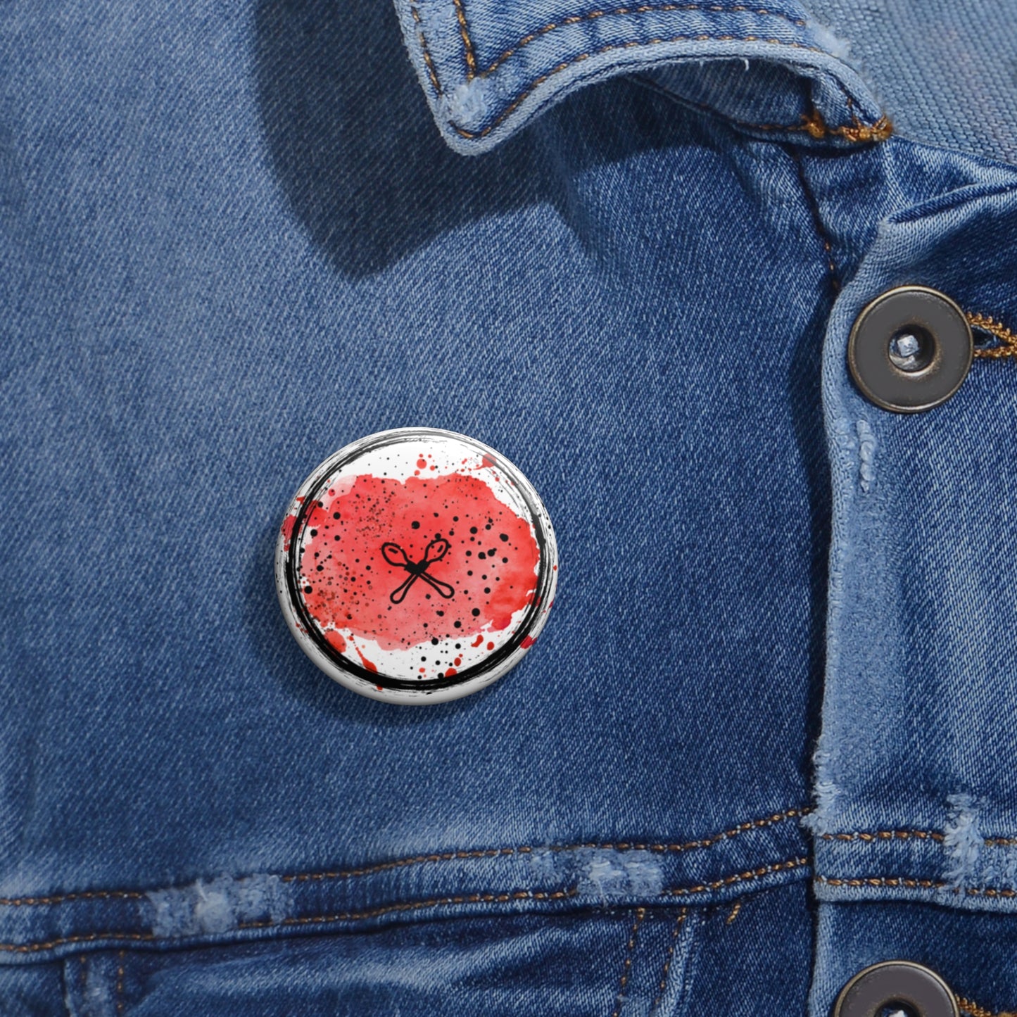 Wooden Cross Spoons and Blood Splatter pin