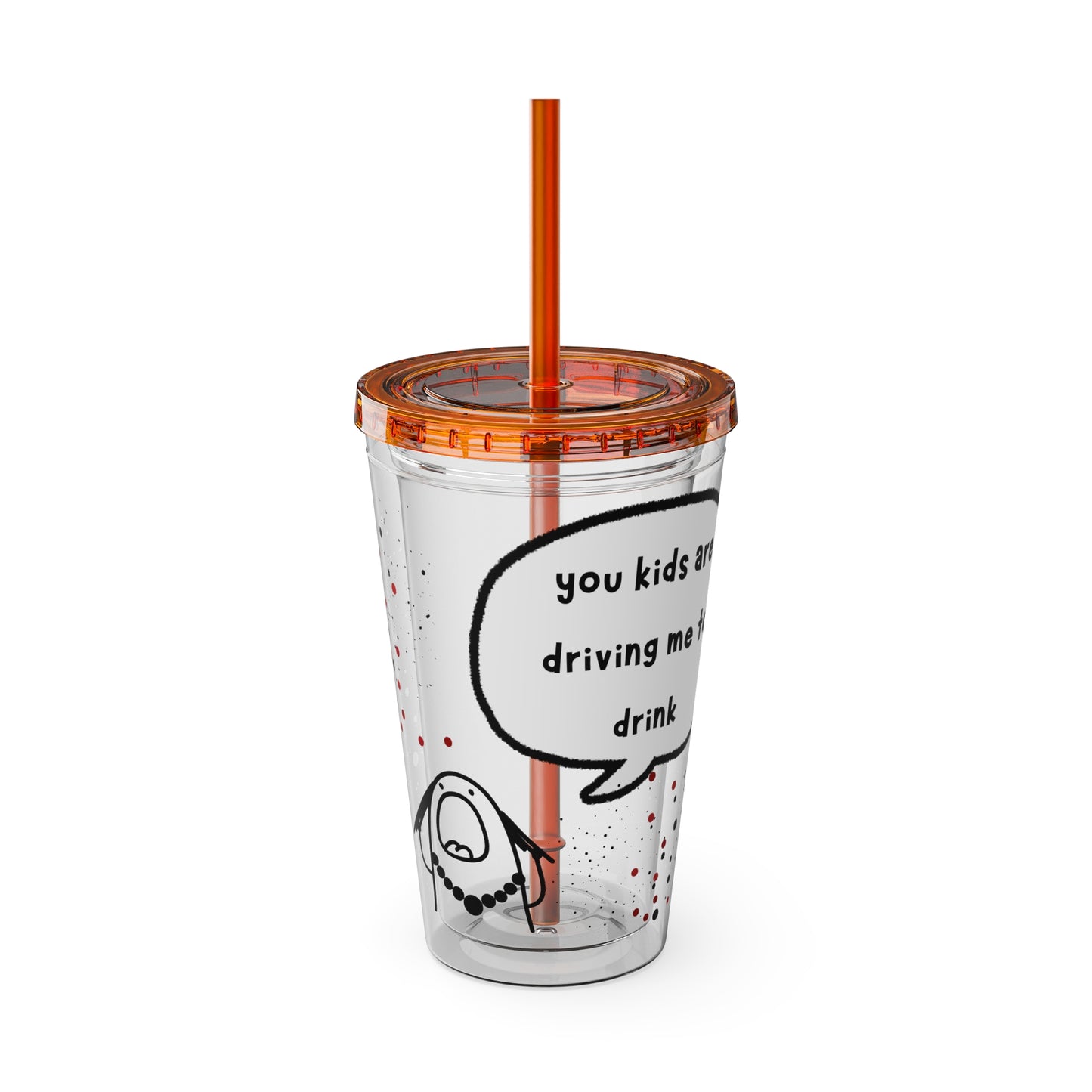 Funny Sunsplash Tumbler | 16oz Travel Cup for Moms | Humor Gift | Straw Included | Perfect for Daily Use or Parties