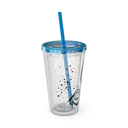 Funny Sunsplash Tumbler | 16oz Travel Cup for Moms | Humor Gift | Straw Included | Perfect for Daily Use or Parties